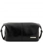 Preview: Leder Kulturtasche Roxy schwarz Preview: Leder Kulturtasche Roxy schwarz