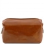 Preview: Leder Kulturtasche Smarty gross honig Preview: Leder Kulturtasche Smarty gross honig