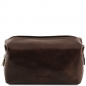 Preview: Leder Kulturtasche Smarty gross dunkelbraun Preview: Leder Kulturtasche Smarty gross dunkelbraun