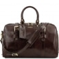 Preview: Große TL Voyager Leder Reisetasche mit Schnallen Dunkelbraun Preview: Große TL Voyager Leder Reisetasche mit Schnallen Dunkelbraun