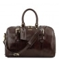 Preview: Kleine TL Voyager Leder Reisetasche mit Schnallen Dunkelbraun Preview: Kleine TL Voyager Leder Reisetasche mit Schnallen Dunkelbraun
