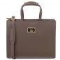 Preview: Saffiano-Leder Aktentasche Palermo Dunkel-Taupe Preview: Saffiano-Leder Aktentasche Palermo Dunkel-Taupe