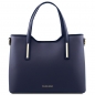 Preview: Leder-Handtasche Olimpia blau Preview: Leder-Handtasche Olimpia blau