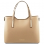 Preview: Leder-Handtasche Olimpia champagner Preview: Leder-Handtasche Olimpia champagner