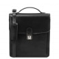 Preview: Leder Herrentasche David klein Schwarz Preview: Leder Herrentasche David klein Schwarz