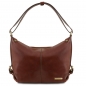 Preview: Leder Beuteltasche Sabrina braun Preview: Leder Beuteltasche Sabrina braun