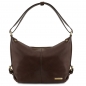 Preview: Leder Beuteltasche Sabrina dunkelbraun Preview: Leder Beuteltasche Sabrina dunkelbraun