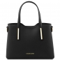 Preview: Leder-Handtasche Olimpia klein schwarz Preview: Leder-Handtasche Olimpia klein schwarz