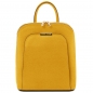 Preview: Leder Rucksack Saffiano gelb Preview: Leder Rucksack Saffiano gelb