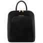 Preview: Leder Rucksack Saffiano schwarz Preview: Leder Rucksack Saffiano schwarz