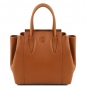 Preview: Leder-Handtasche Tulipan cognac Preview: Leder-Handtasche Tulipan cognac