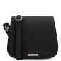 Preview: Leder-Schultertasche Jasmine Schwarz Preview: Leder-Schultertasche Jasmine Schwarz