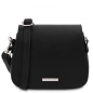 Preview: Leder-Schultertasche Jasmine schwarz Preview: Leder-Schultertasche Jasmine schwarz