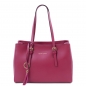Preview: TL Bag Leder-Schultertasche fuchsia Preview: TL Bag Leder-Schultertasche fuchsia
