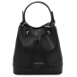 Preview: Leder-Beuteltasche Minerva schwarz Preview: Leder-Beuteltasche Minerva schwarz