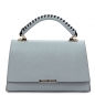 Preview: Leder Handtasche Satchel Hellblau Preview: Leder Handtasche Satchel Hellblau