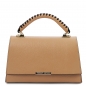 Preview: Leder Handtasche Satchel champagner Preview: Leder Handtasche Satchel champagner