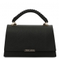 Preview: Leder Handtasche Satchel schwarz Preview: Leder Handtasche Satchel schwarz