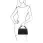 Preview: Leder Handtasche Satchel schwarz Outfit Preview: Leder Handtasche Satchel schwarz Outfit