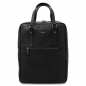Preview: Leder-Rucksack mit Tragegriffe Schwarz Preview: Leder-Rucksack mit Tragegriffe Schwarz