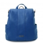 Preview: Leder-Rucksack Schultertasche blau Preview: Leder-Rucksack Schultertasche blau
