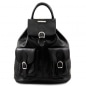 Preview: Leder Rucksack Tokyo schwarz Preview: Leder Rucksack Tokyo schwarz