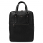 Preview: Leder-Rucksack mit Tragegriffe Schwarz Preview: Leder-Rucksack mit Tragegriffe Schwarz