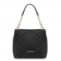 Preview: Beuteltasche Leder Steppdesign schwarz Preview: Beuteltasche Leder Steppdesign schwarz