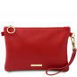 Mobile Preview: Tuscany Leather Clutch mit Schulterriemen rot