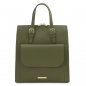 Preview: Damen Rucksack Ledertasche 3-in-1 tannengrün
