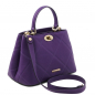 Preview: Leder-Handtasche im Stepp-Design purple Preview: Leder-Handtasche im Stepp-Design purple