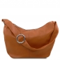 Preview: Leder-Beuteltasche Yvette cognac front Preview: Leder-Beuteltasche Yvette cognac front