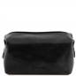 Preview: Leder Kulturtasche Smarty gross schwarz Preview: Leder Kulturtasche Smarty gross schwarz