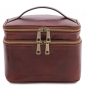Preview: Leder Kulturtasche Eliot braun Preview: Leder Kulturtasche Eliot braun
