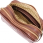 Preview: leder kulturtasche igor dunkelbraun interieur Preview: leder kulturtasche igor dunkelbraun interieur