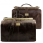 Preview: Leder Reisetaschen-Set Madrid dunkelbraun Preview: Leder Reisetaschen-Set Madrid dunkelbraun