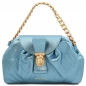 Preview: Clutch "Lara" aus Metallic-Leder himmelblau Preview: Clutch "Lara" aus Metallic-Leder himmelblau