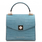 Preview: Mini-Handtasche "Atena" Krokostyle himmelblau