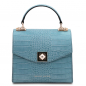 Preview: Mini-Handtasche "Atena" Krokostyle himmelblau Preview: Mini-Handtasche "Atena" Krokostyle himmelblau