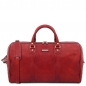 Preview: Leder Reisetasche Oslo Rot Preview: Leder Reisetasche Oslo Rot