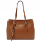 Preview: Tuscany Leather TL Bag Leder-Schultertasche cognac