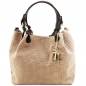 Preview: Tuscany Leather Handtasche Wildleder "Keyluck" beige Preview: Tuscany Leather Handtasche Wildleder "Keyluck" beige