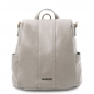 Preview: Leder-Rucksack Schultertasche grau Preview: Leder-Rucksack Schultertasche grau