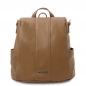 Mobile Preview: Leder-Rucksack Schultertasche taupe