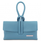 Mobile Preview: Tuscany Leather Clutch "Springtime" himmelblau