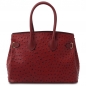 Preview: Tuscany Leather Handtasche Straußenleder-Optik Rückseite Preview: Tuscany Leather Handtasche Straußenleder-Optik Rückseite