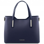 Preview: Leder-Handtasche Olimpia dunkelblau Preview: Leder-Handtasche Olimpia dunkelblau