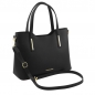 Preview: Leder-Handtasche Olimpia schwarz Seitenansicht Preview: Leder-Handtasche Olimpia schwarz Seitenansicht