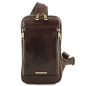 Preview: Leder Brusttasche Martin dunkelbraun