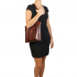 Preview: Leder Schultertasche Rucksack Patty Outfit-1